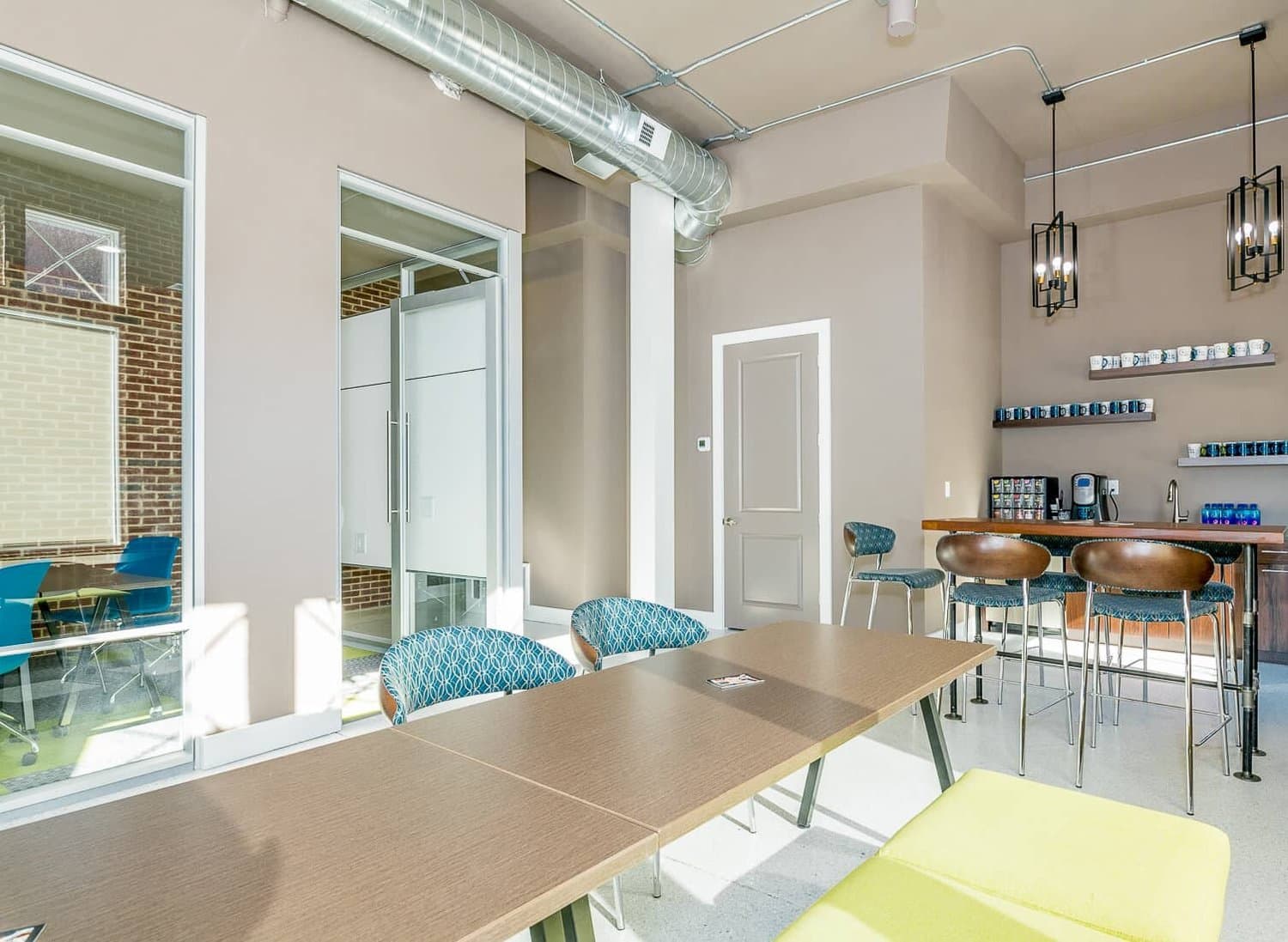 Coffee bar and communal table